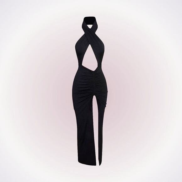 Leau cross front peak through midi dress | Sz XS, NWT - Picture 1 of 5